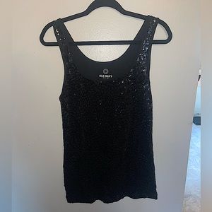 Sequin Black Tank Top